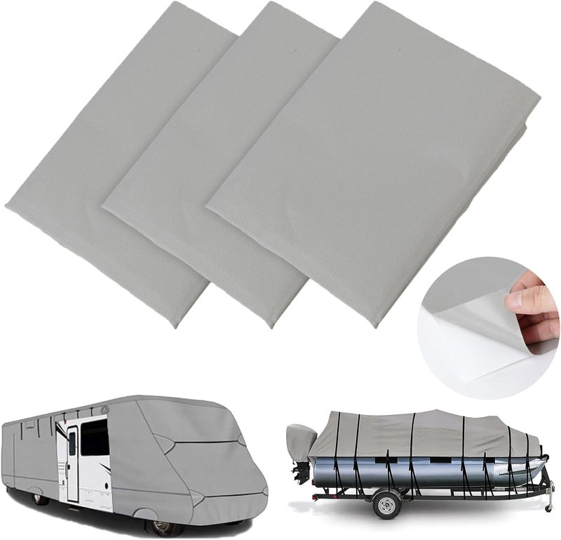 Tuszom 900D 3PCS (28.5" L*19" W) RV Cover Repair kit Waterproof Heavy Duty Self-Adhesive Canvas Patch Repair kit for Boat Cover RV Cover - Image 1